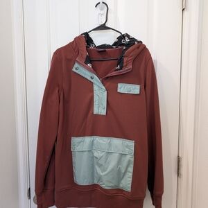 Rust and Mint Pullover Hoodie